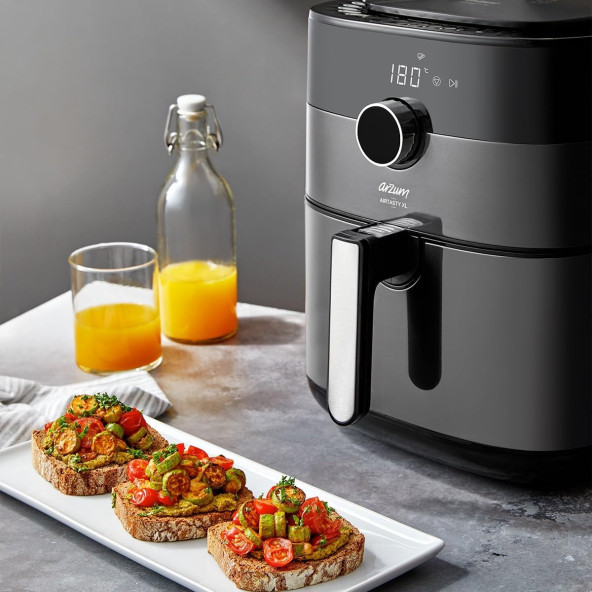 Arzum AR2074-G Airtasty XL Air Fryer 6 lt Gümüş Yağsız Fritöz - 2