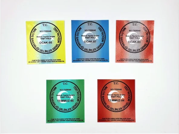 Gümrük Pulu 5li Set Türk Bayraklı Cam Sticker Etiketçilere Özel - GÜMRÜK PULU STICKER