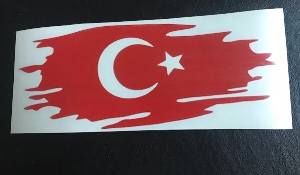 Türk Bayrağı Oto Sticker - DALGALI TÜRK BAYRAĞI OTO STİCKER - TÜRK BAYRAĞI STICKER- OTO STICKER