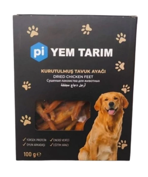 Pi Yem Tarım Köpekler İçin Kurutulmuş Tavuk Ayağı 100 Gr