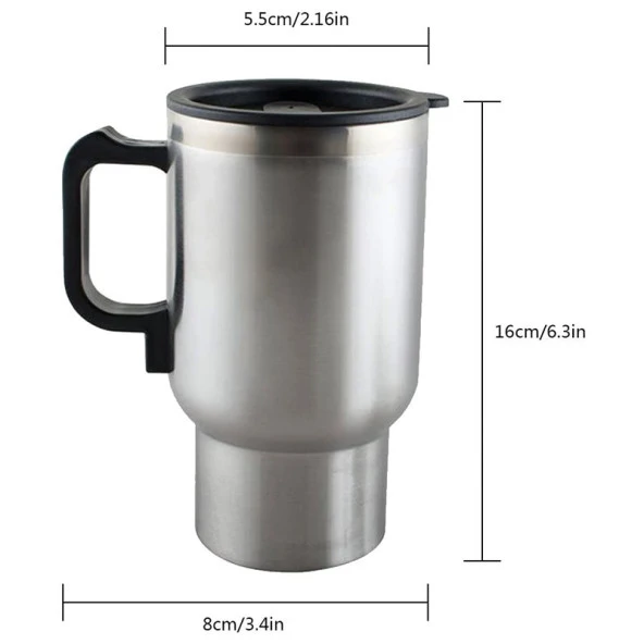 Powermaster Paslanmaz Çelik 12 Volt Araç İçi Termos KLC A-103 - Resim 2