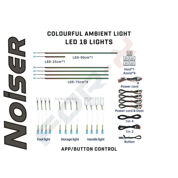 Noiser  X-LED18 App Kontrollü Rgb Araç Içi Ambians LED - 3