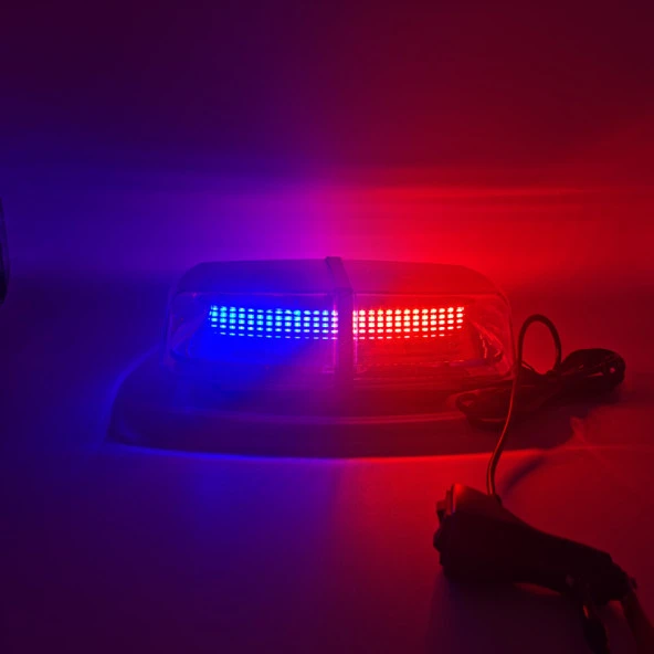 7 fonksiyonlu tepe lamba çakarlı vantuz ve mıknatıslı 12-30v kırmızı-mavi / LAIK535 - Resim 2