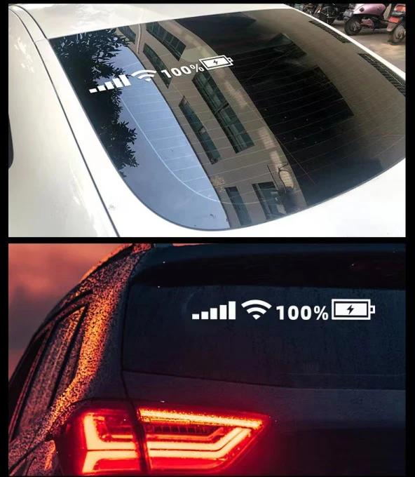 Şarj-wifi göstergeli sticker beyaz 45*5 cm / YACI126 - 2