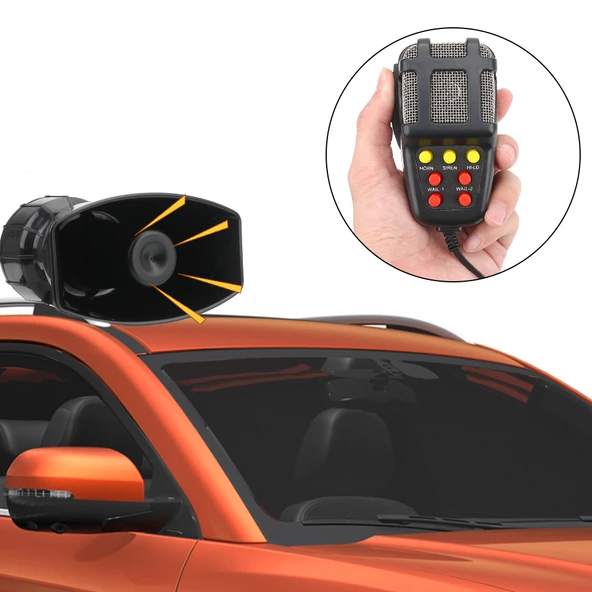 Space Power siren 100W Pro: 7 Sesli Acil Durum İkaz ve Uyarı sistemi Motorsiklet-Araba-Kamyon - Resim 6