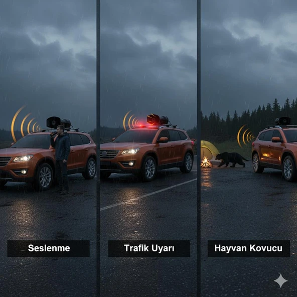 Space Power siren 100W Pro: 7 Sesli Acil Durum İkaz ve Uyarı sistemi Motorsiklet-Araba-Kamyon - Resim 3