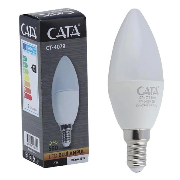 Cata 4079 7W Beyaz (6500K) Led Buji Ampul E14 DUY