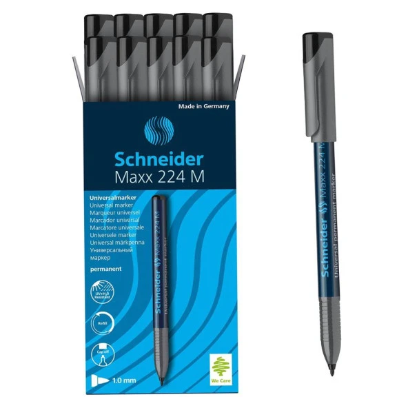 Schneider Maxx 224 M 1.0 mm Asetat Kalemi Siyah 10 lu