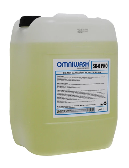Omniwash SD-6 Pro 20 Lt Endüstriyel Bulaşık Makine Deterjanı + SD-8 Pro 20 Lt Parlatıcı - 2