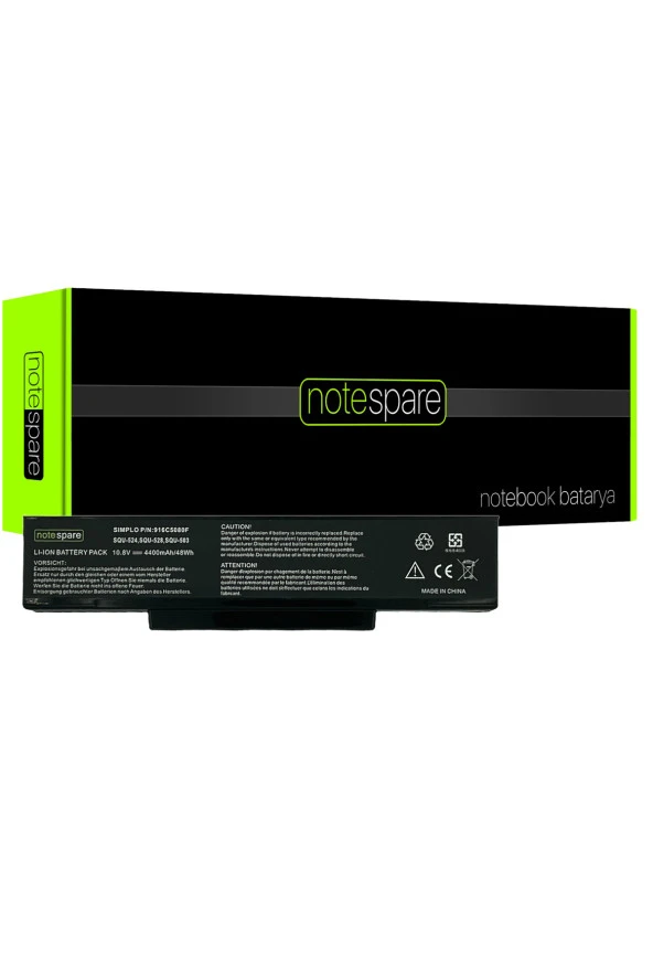 MSI MegaBook VR440X, VR600, VR601, VR602X, VR603, VR603X Uyumlu Notebook Batarya Pil