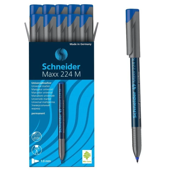 Schneider Maxx 224 M 1.0 mm Asetat Kalemi Mavi 10 lu