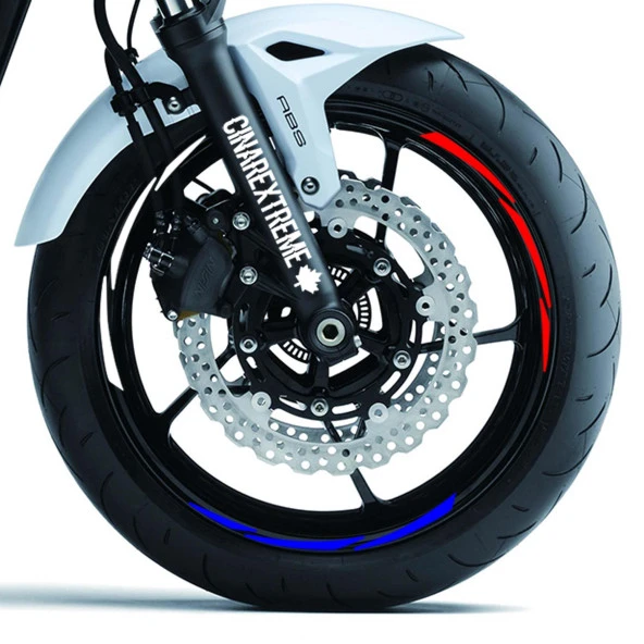 Russian Design Beyaz Mavi Kırmızı Rus Jant Şeridi Sticker Çınar Extreme - 3