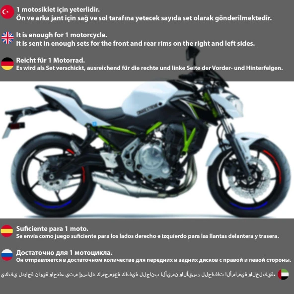 Russian Design Beyaz Mavi Kırmızı Rus Jant Şeridi Sticker Çınar Extreme - 6