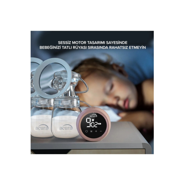 Acura AC-3020 Şarjlı LCD Ekranlı Biberon Özellikli Çiftli Göğüs Pompası - 5