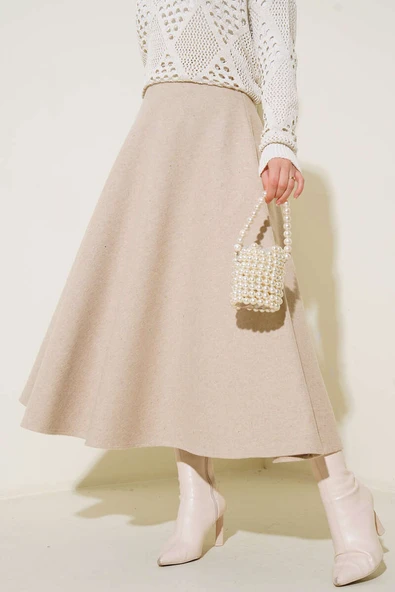 Kloş Model Kaşe Etek Bej ürün görseli 1