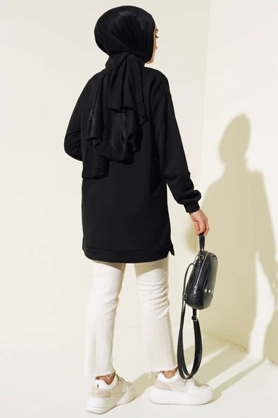 Yazı Baskı Armalı Tunik Siyah - Resim 3