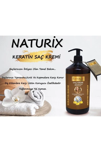 Keratin Bakım Tuzsuz Saç Kremi 500 Ml - 3'lü Eko Paket Yıpranmış Saçlar İçin - Resim 3