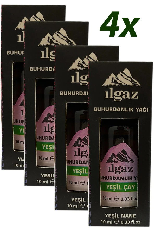 4lü Buhurdanlık Yağı Yeşil Çay Uçucu Yağ 10 ml Aromaterapi Dinlendirici Yeşil Çay Yağı