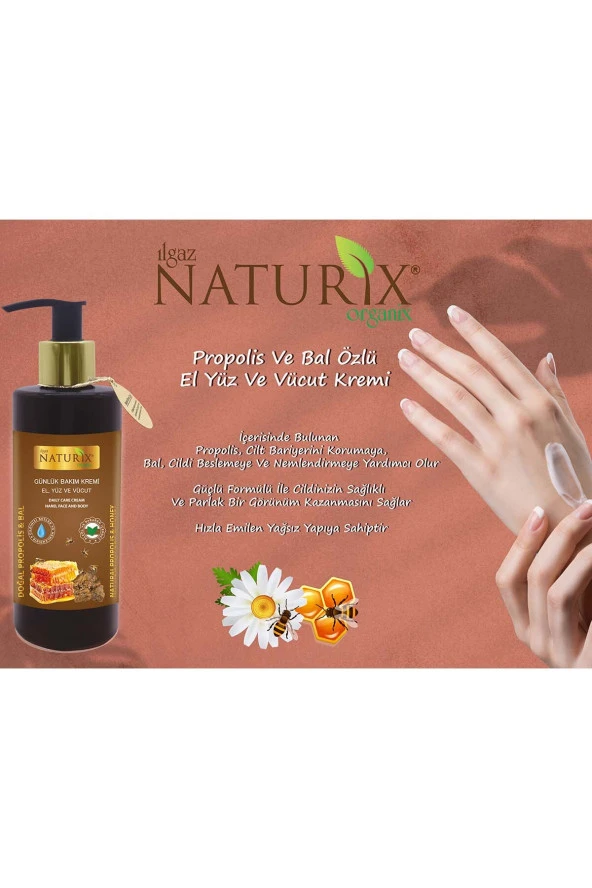 Propolis & Bal Özlü El, Yüz ve Vücut Bakım Kremi 250 Ml - 2'li Eko Paket Nemlendirici ve Onarıcı Vücut Losyonu - 3