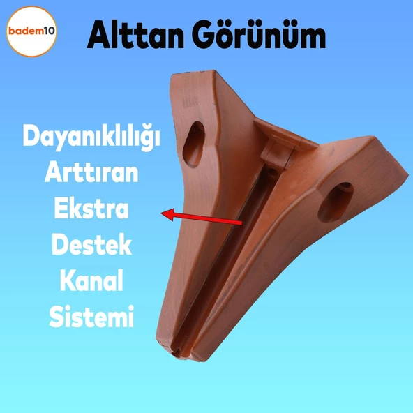 Seher 1 Çift Avangart Mobilya Kanepe Sehpa Çekyat Koltuk Ayağı 15 Cm Kahverengi Baza Ayakları - 5