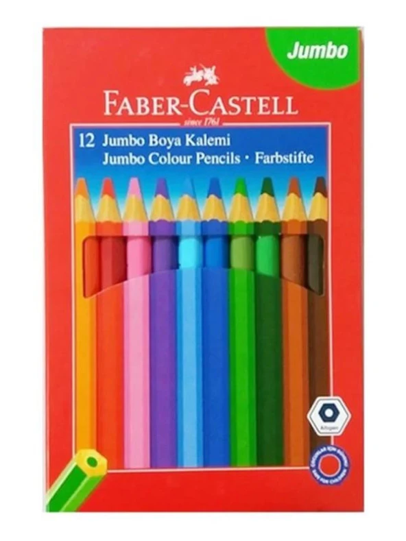Faber Castell Jumbo Kuru Boya 12 Renk