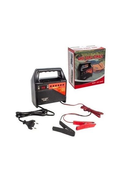 HB-1260S-GS 6 Volt - 12 Volt 6 Amper Ledli Göstergeli Akü Şarj Cihazı Uyumlu