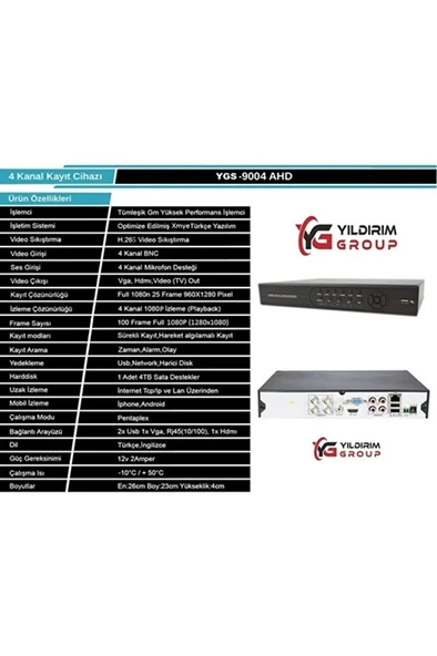 1 Kameralı 2 Mp Ahd Güvenlik Kamera Sistemi - Resim 3