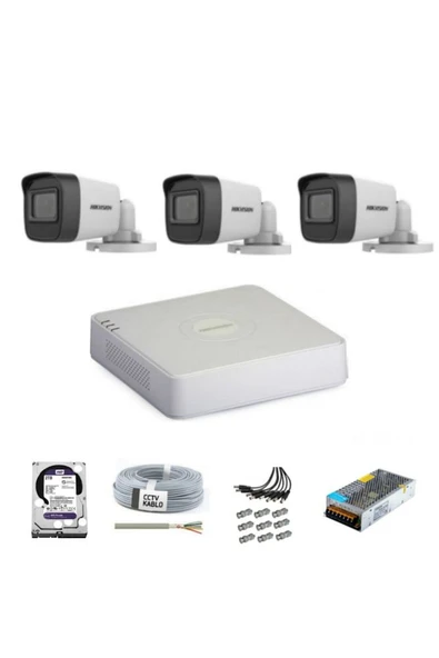 Haıkon 3 Kameralı Güvenlik Kamera Hazır Set-haıkon 3 Kamera Kayıt Sistemi 250 ürün görseli