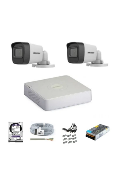 Haıkon 2 Kameralı Güvenlik Kamera Hazır Set 1tb 7/24 Hdd- 1tb Kayıt Kapasiteli Sistem ürün görseli