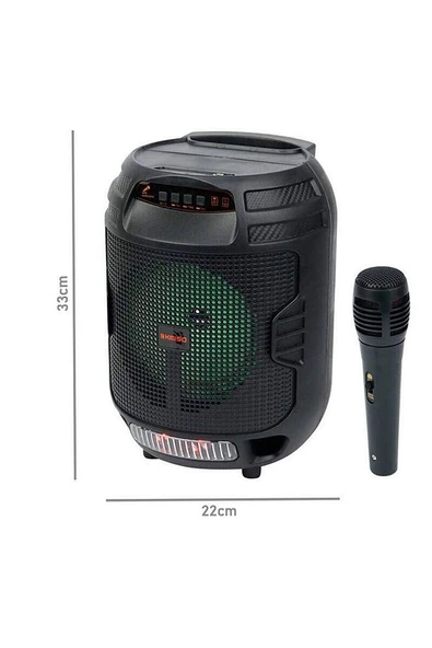 Kimiso Qs-3609 Taşınabilir Bluetooth Hoparlör USB/TF/FM Radio/ BT/TWS 6.5INCH 210*210*299MM