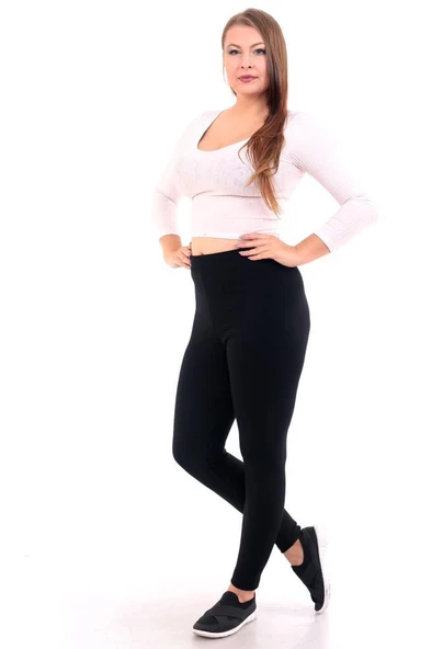 Almila Klasik Düz Çelik Örme Kadın Tayt 4001 - 3