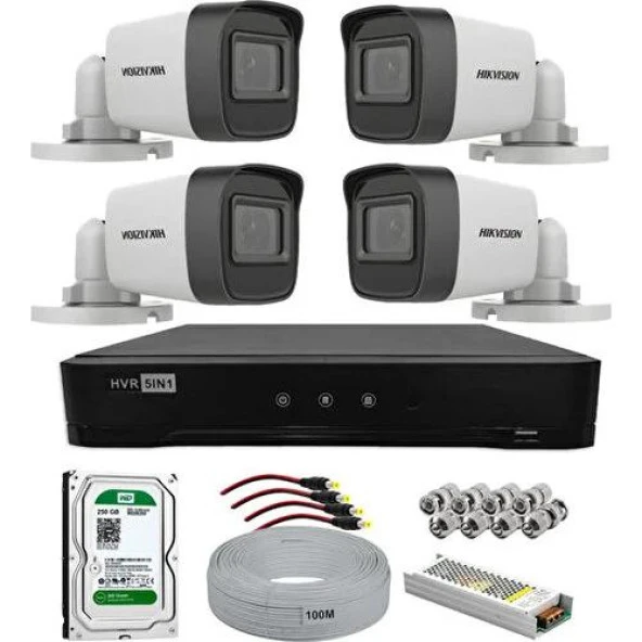 Hikvision 4 Kameralı Hikvision Güvenlik Kamerası Full Set