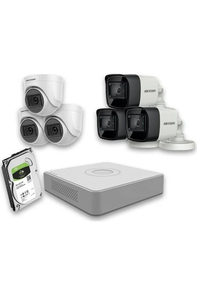 Hıkvısıon - 6 Kameralı 2mp Güvenlik Sistemleri + Full Set
