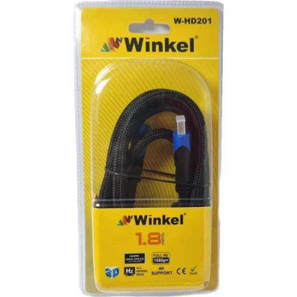 Winkel W-HD201 1.8mt HDMI Kablo Örgülü Gold - 4