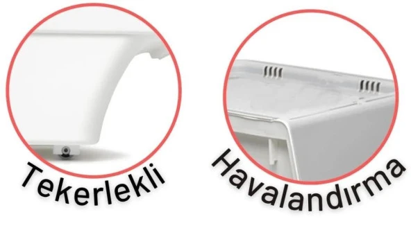 Motek Tekerlekli Patateslik Soğanlık Oyuncak Kutusu Patateslik Soğanlık Sepeti 3X12Lt Beyaz+Gri - 5