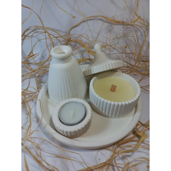 STANDLI MUMLUK SET BEYAZ - 3