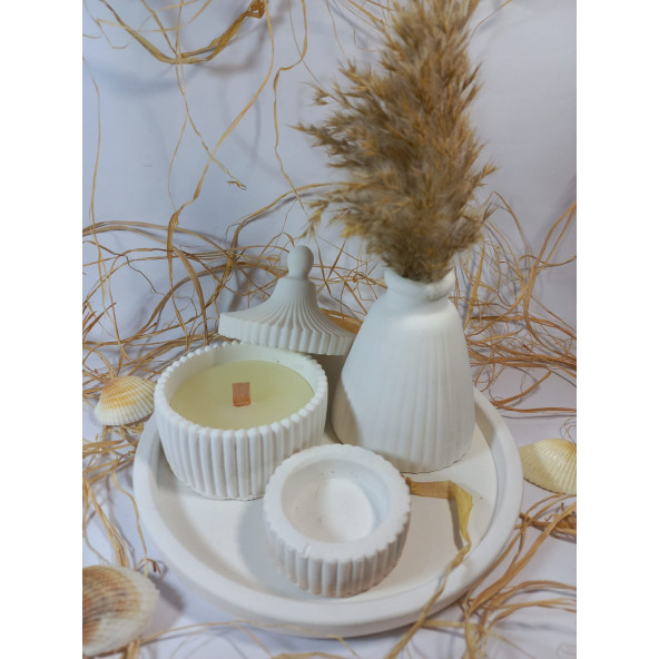STANDLI MUMLUK SET BEYAZ - 4