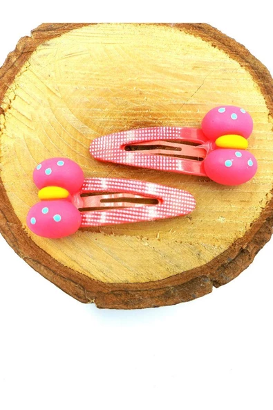 Pembe Renk Figürlü Çıt Çıt Çocuk Tokası ürün görseli 1