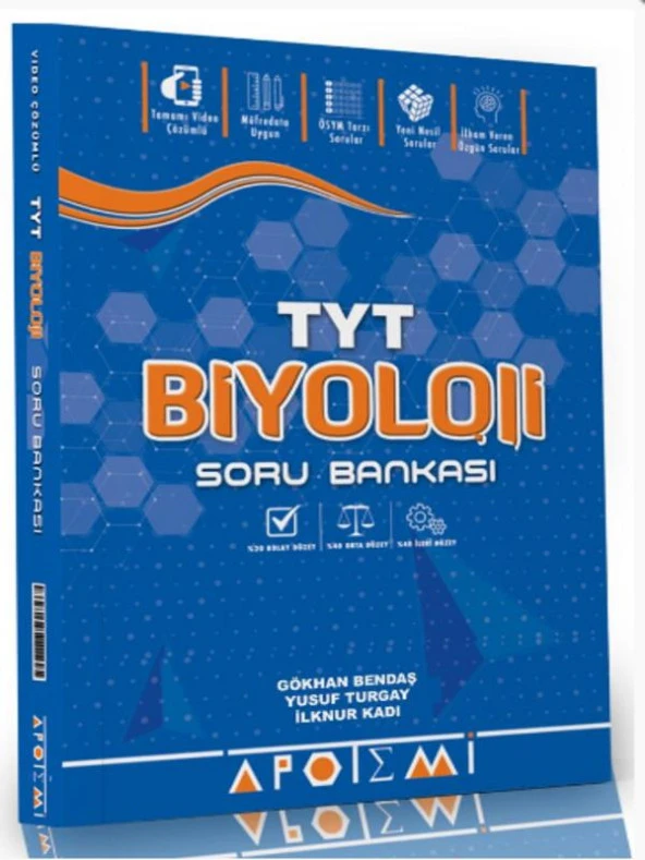 Apotemi Yayınları TYT Biyoloji Tamamı Çözümlü Soru Bankası