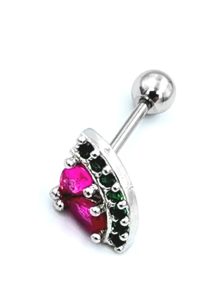 Çelik Zirkon Taşlı Piercing
