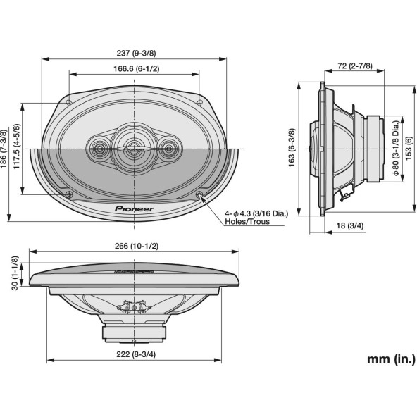 Pioneer TS-A6991F (700W) 6x9 inç Hoparlör - Resmi Distribütör Garantili - 6