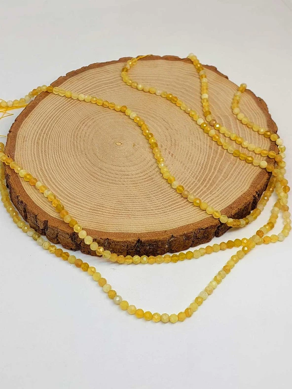 Sarı Opal Taşı Faset Kesim Dizi 4mm (45240) - Resim 3