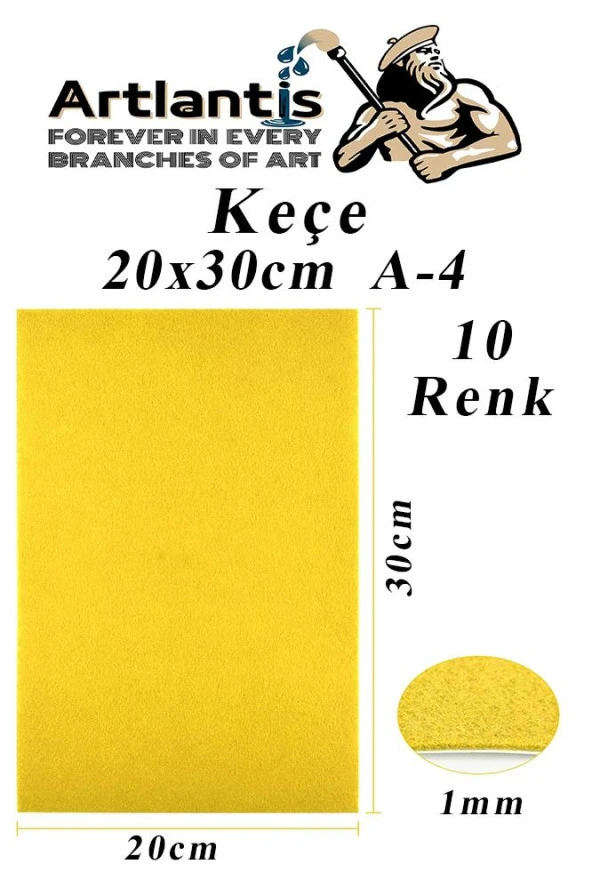 Keçe 10 Renk A4 20x30 cm 1 Paket Keçe 10 lu Okul Kreş Okul Öncesi Etkinlik Hobi - 2