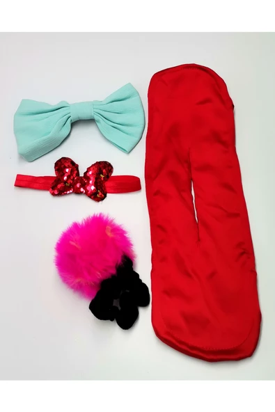 Renkli Desenli Taç Toka Bandana Set