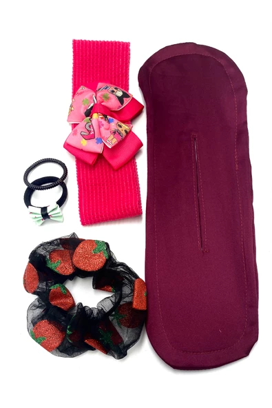 Renkli Desenli Taç Toka Bandana Set