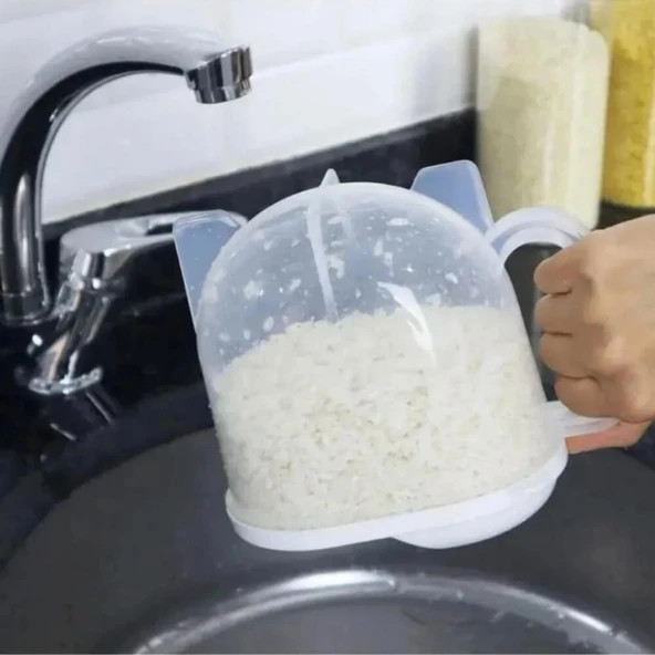 Piev Pratik Ölçülü Yıkama Süzme Bakliyat Pirinç Süzgeç 1 Lt - 2