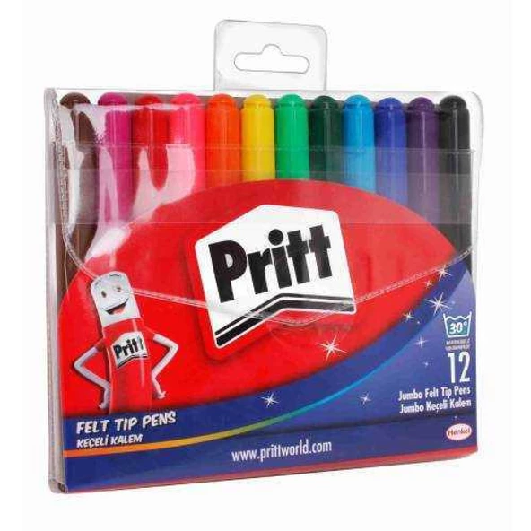 Pritt-Jumbo Yuvarlak Uç Keçeli Kalem - 12 Renk