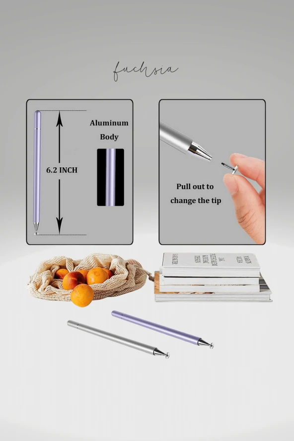 QuartzPRO Tablet Uyumlu Dokunmatik Ekran Kalemi Yazı ve Çizim Tablet Kalemi - 4