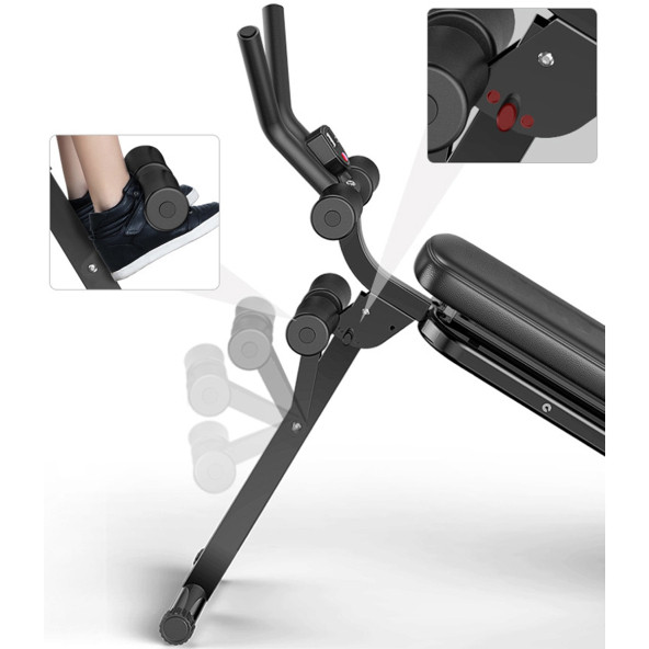 Yasomi YSM X-Fit 120 KG Kapasiteli Çok Fonksiyonlu Kalça ve Bel İnceltici Spor Benchi - 9