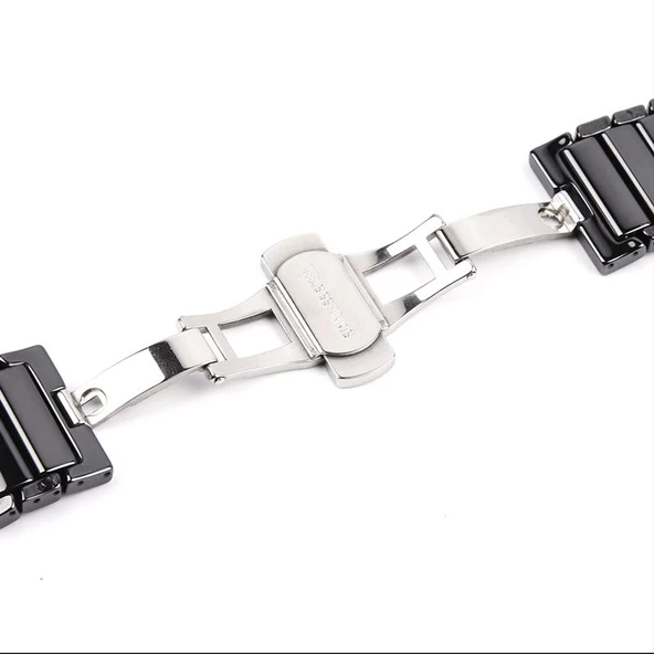 Gpack Apple Watch 9 41mm Kordon Parlak Seramik Kaplama Yatay Görünüm Yandan Çıtçıt ZR - Resim 2